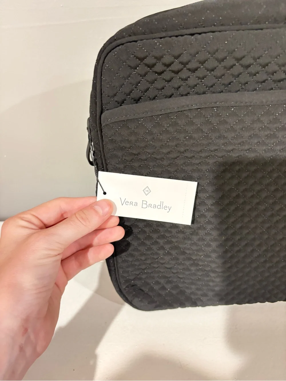 Vera Bradley Black Quilted Laptop Case with Top Handle